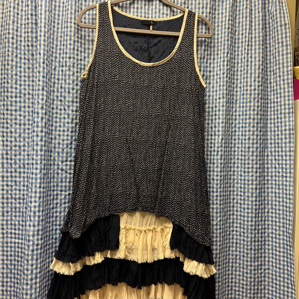 navy and Cream Layered Dress